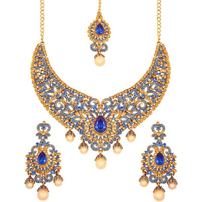 Touchstone Indian Bollywood Gorgeous Crystal Wedding Designer Jewelry