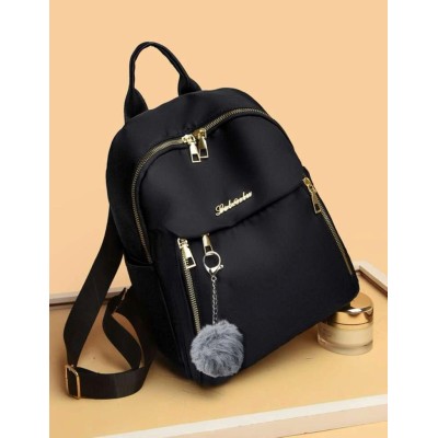 EMERY ROSE Letter Graphic Backpack With Bag Charm