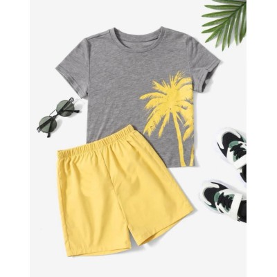 Toddler Boys Palm Tree Print Tee & Shorts (size:6Y)