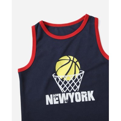 Toddler Boys Basketball & Letter Graphic Tank Top & Shorts