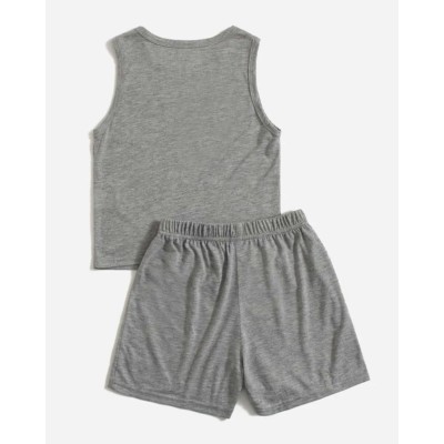 Boys Letter Graphic Tank Top & Track Shorts Set