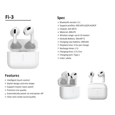 Air Pro 5, Bluetooth Wireless Earbuds, Noise Cancelling Sport Stereo.