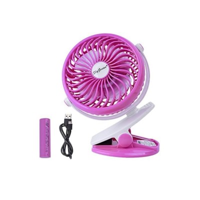 Battery-Operated Clip-on Stroller Fan, Portable Mini Desk Fan Rechargeable