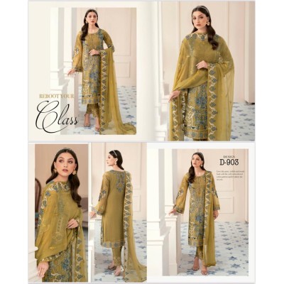 PAKISTANI DRESS MINHAL BY RAMSHA SHIFFON VOL-6