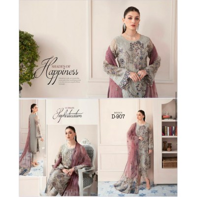 PAKISTANI DRESS MINHAL BY RAMSHA SHIFFON VOL-6