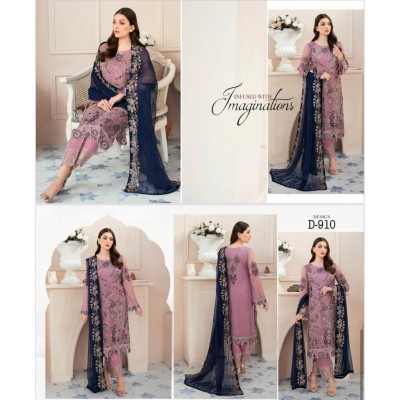 PAKISTANI DRESS MINHAL BY RAMSHA SHIFFON VOL-6